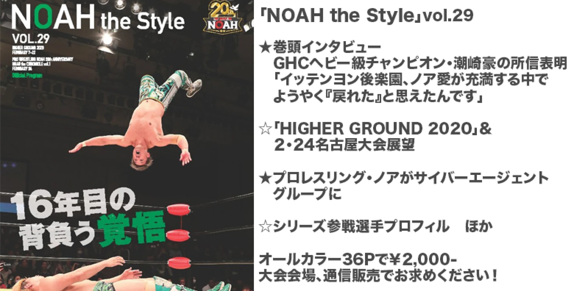 【本日2月7日、横浜ラジアントホール大会より発売！】最新パンフレット『NOAH the Style』Vol.29のみどころをご紹介