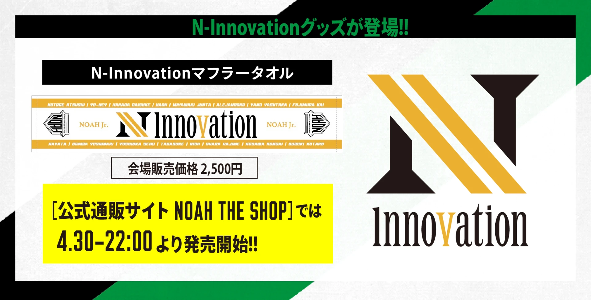 【4･29＆30両国大会グッズ情報第2弾】N-Innovationグッズが登場!!