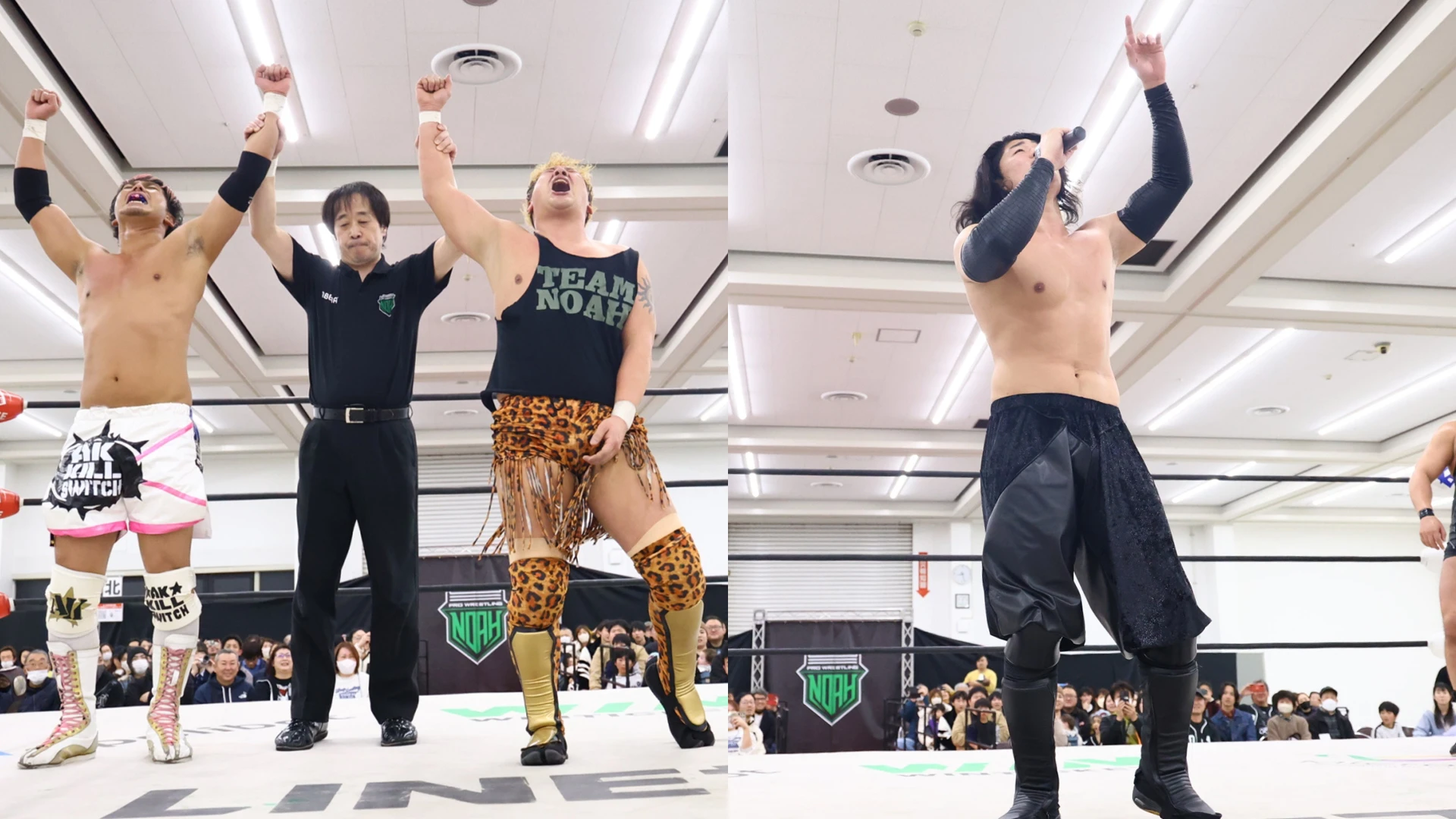 2/20広島大会 試合後コメント Hi69がジュニアタッグ王者食い! TEAM NOAH会心2勝目で「完全に勢い乗った」