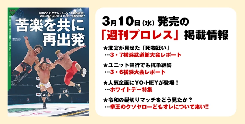 【３月10日（水）発売の「週刊プロレス」３月24日号】