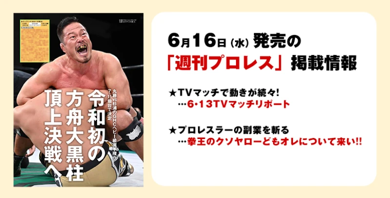 【６月16日（水）発売の「週刊プロレス」６月30日号】