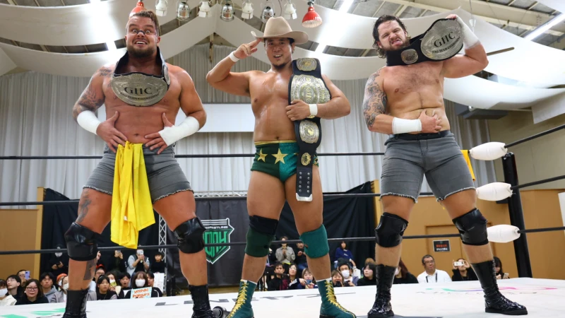 11/9川越大会 試合後コメント 「レッツゴー仙台!」新GHC王者Yoshikiが清宮眼前で圧巻先勝 ハンク&タンクとの初陣王者トリオでメイン締め