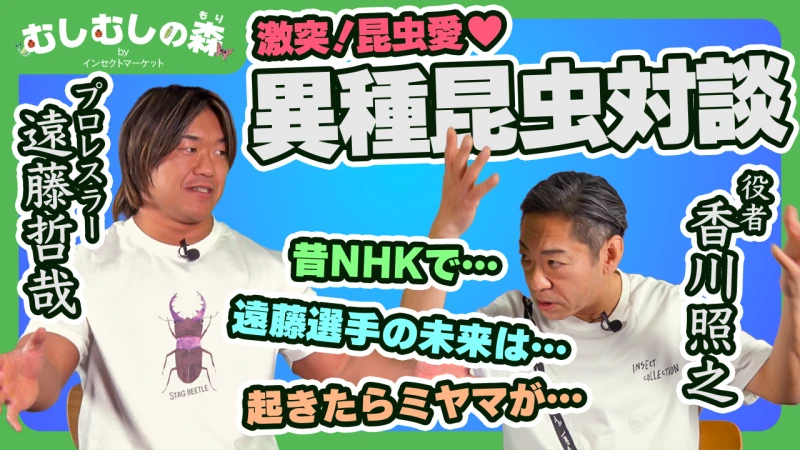 遠藤哲哉選手がYouTube「むしむしの森」でカァーブル先生こと香川照之さんと昆虫対談！