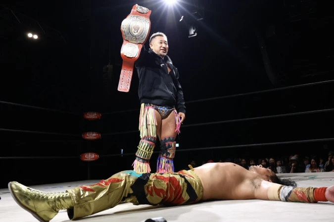 【5・17愛知大会バックステージコメント】 タダスケ総力戦も返り討ち、丸藤がナショナル初防衛 表明・近藤と「18年ぶりベストバウト」の誓い▼近藤修司が25周年記念試合で快勝▼GHCジュニア挑戦へEitaが“王者の相棒”アレハを熱闘撃破▼タッグリーグへ内藤「全勝優勝」、BUSHIは丸藤&拳王を決勝指名