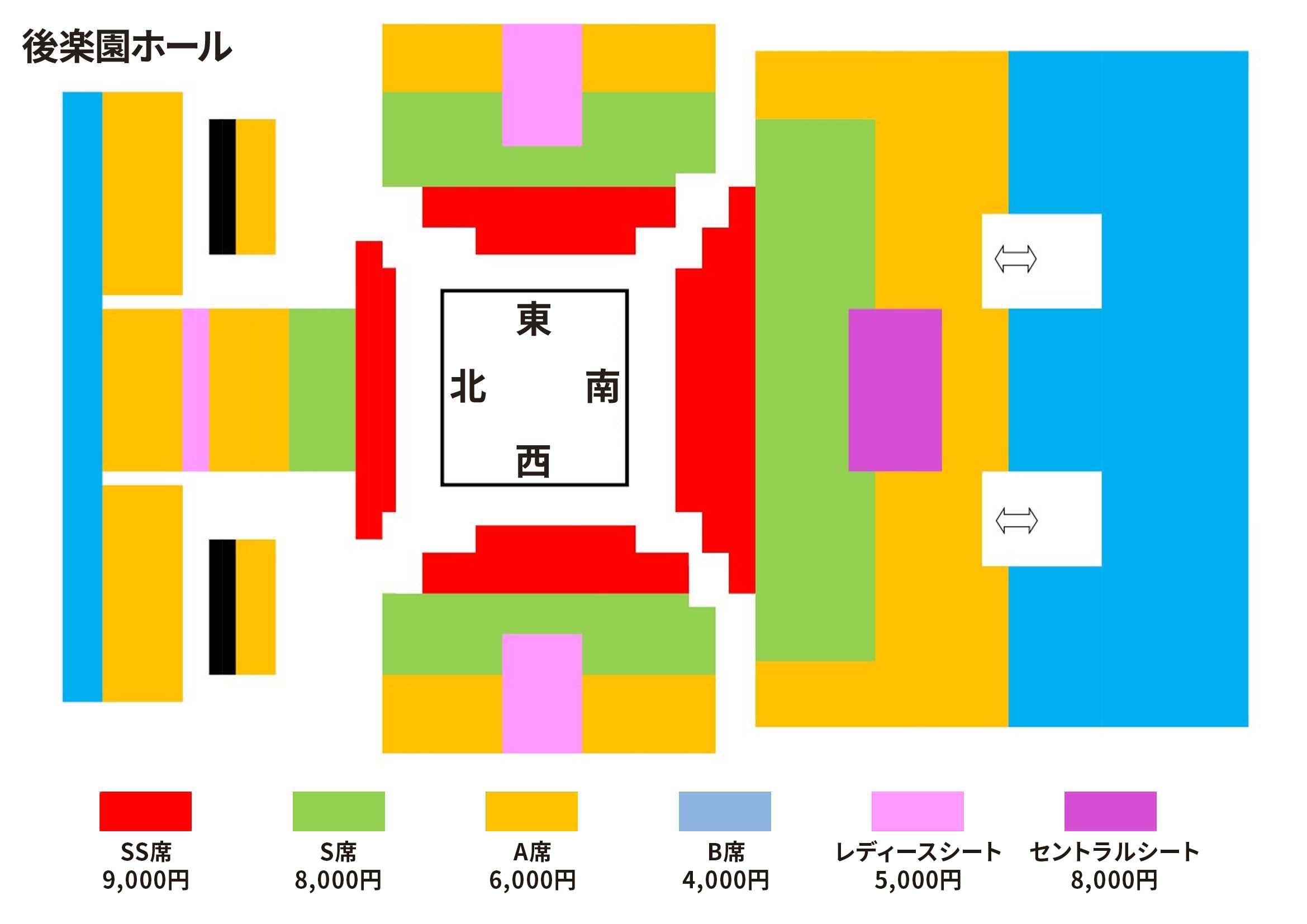 ﻿後楽園ホール大会 座席図面