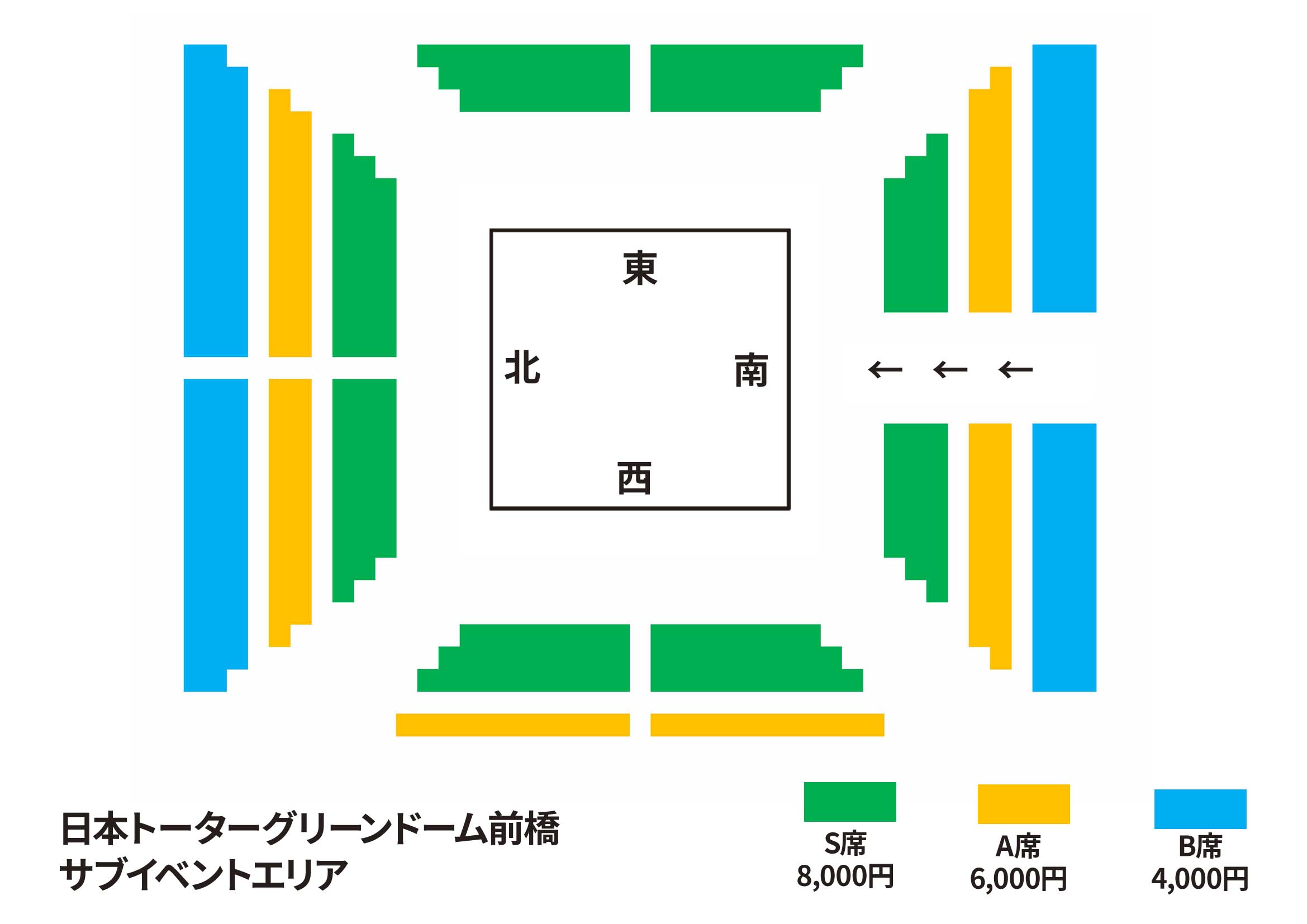 日本トーターグリーンドーム前橋サブイベントエリア大会　座席図面