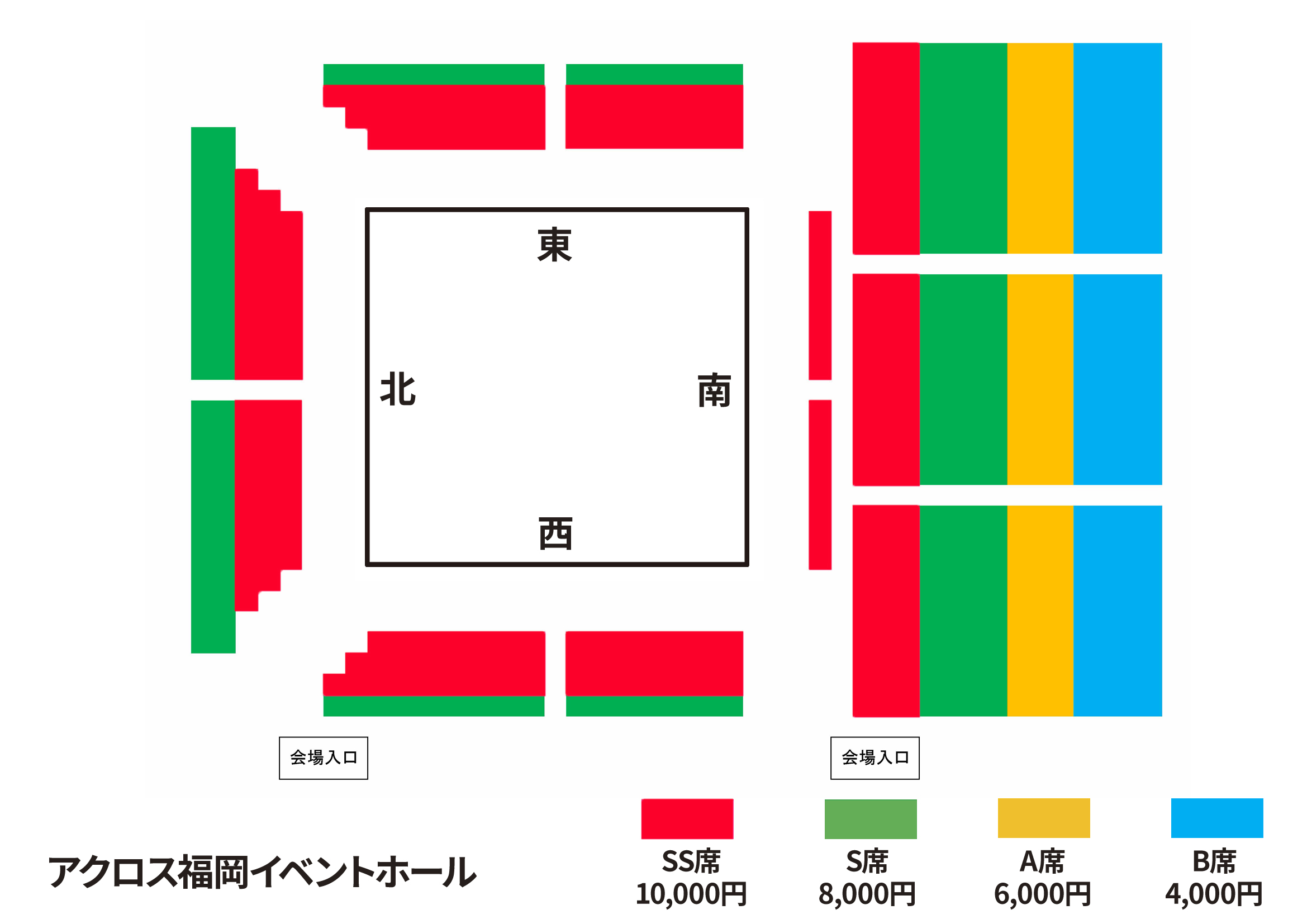 アクロス福岡イベントホール大会座席図面