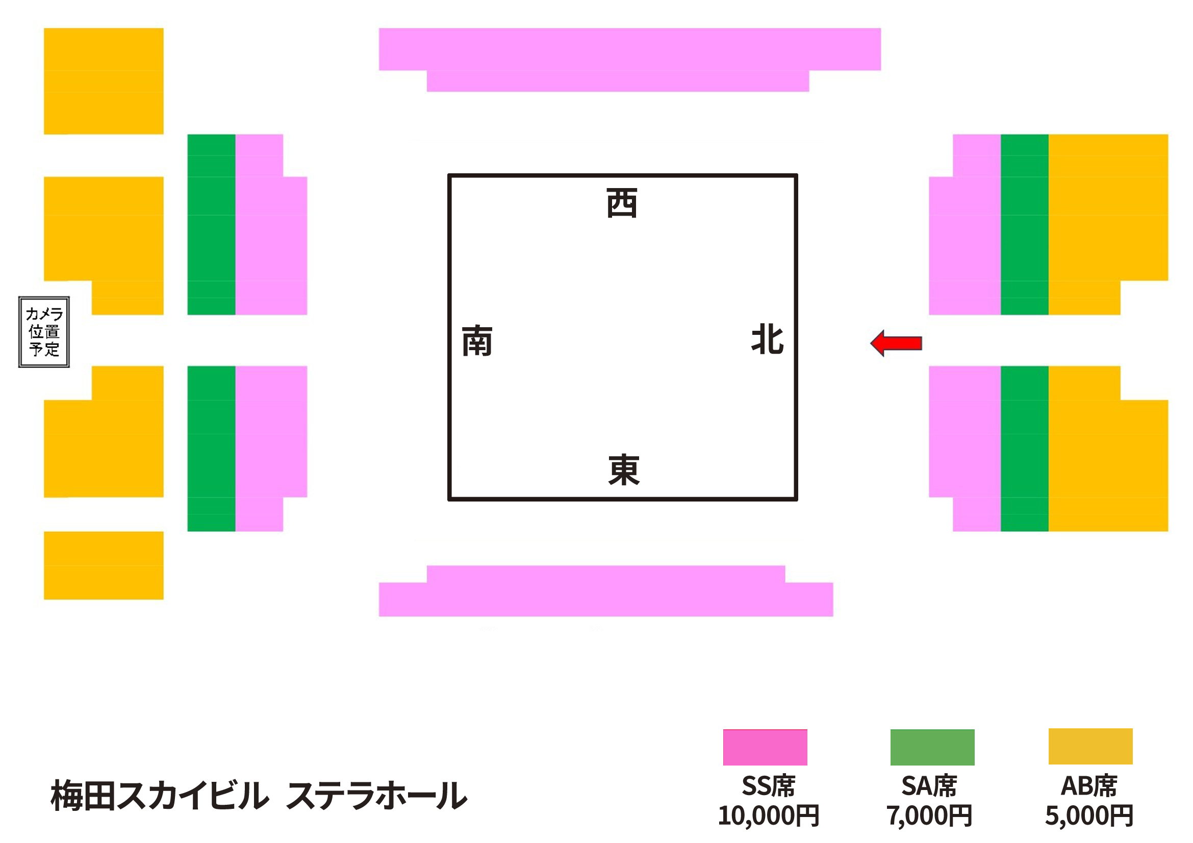 梅田スカイビル ステラホール大会　座席図面