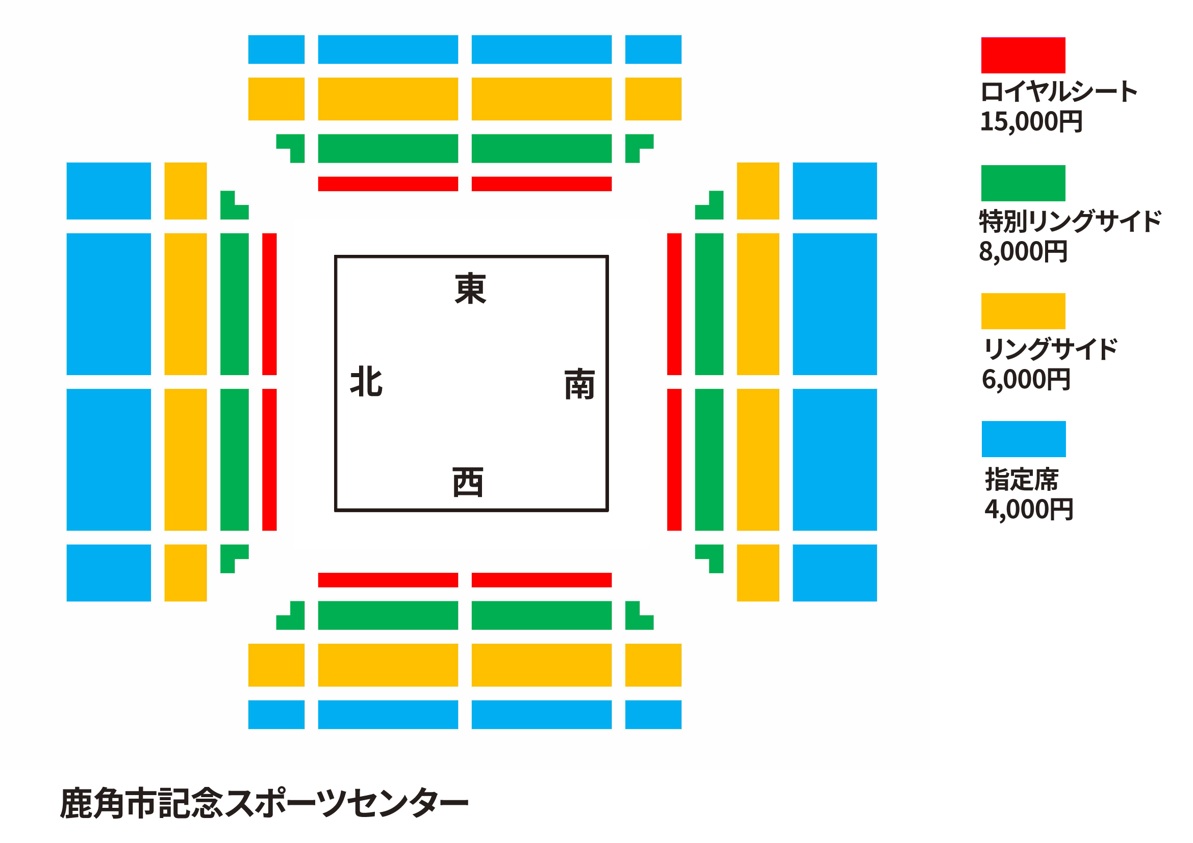 鹿角市記念スポーツセンター大会 座席図面