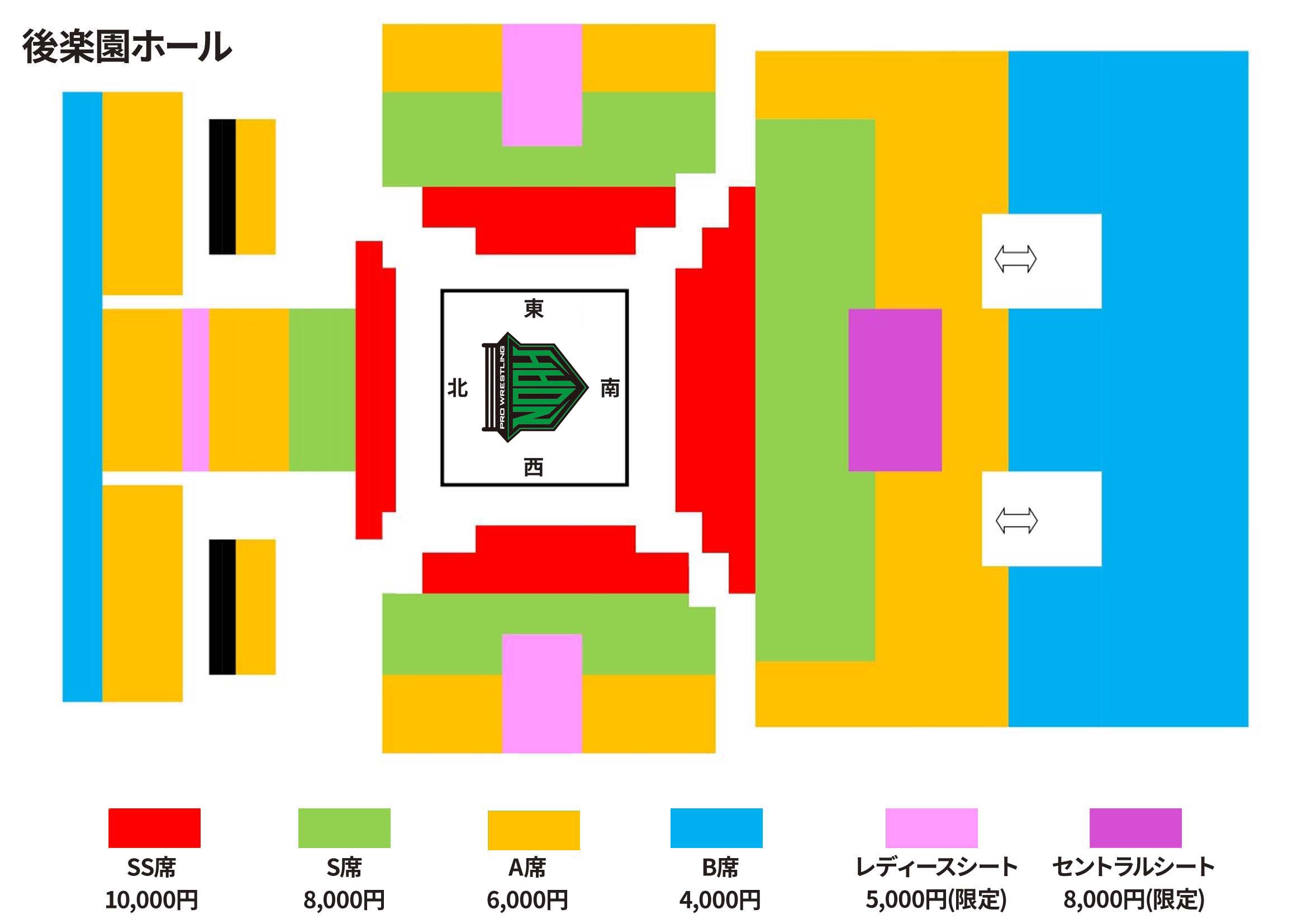 後楽園ホール大会　座席図面